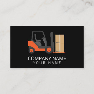 Carte De Visite Forklifts Orange Noir, Logistique - Professionnel