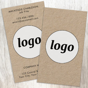 Carte De Visite Format vertical simple logo et texte