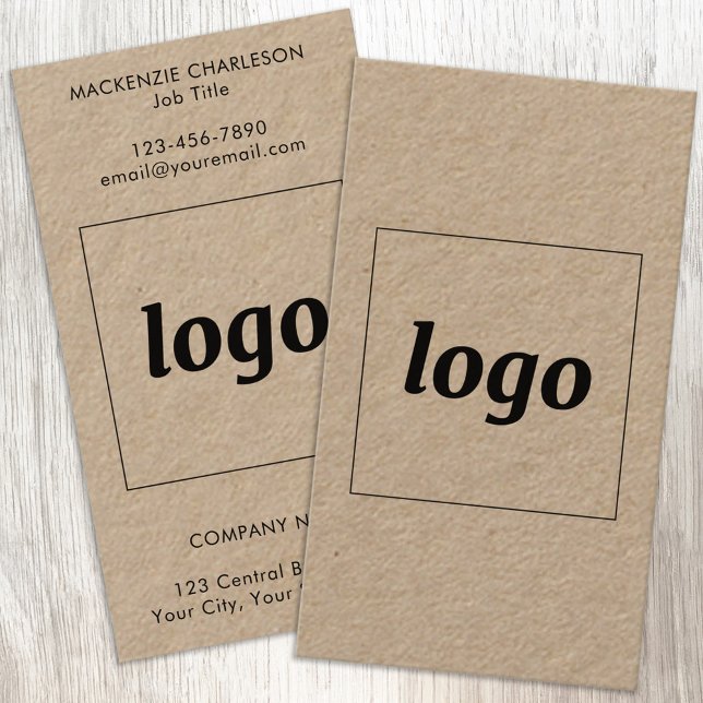 Carte De Visite Format vertical simple logo et texte (Simple logo with custom text business branding promotional business cards)