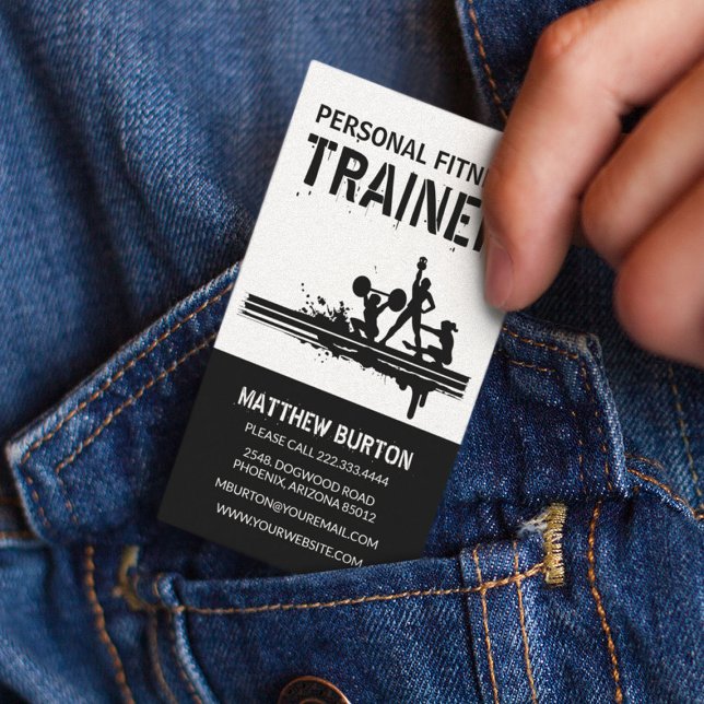 Carte De Visite Formateur de conditionnement physique personnel co (Créateur téléchargé)