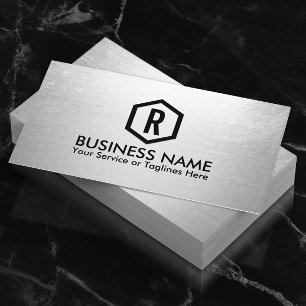 Carte De Visite Formateur de fitness Monogramme d'argent moderne