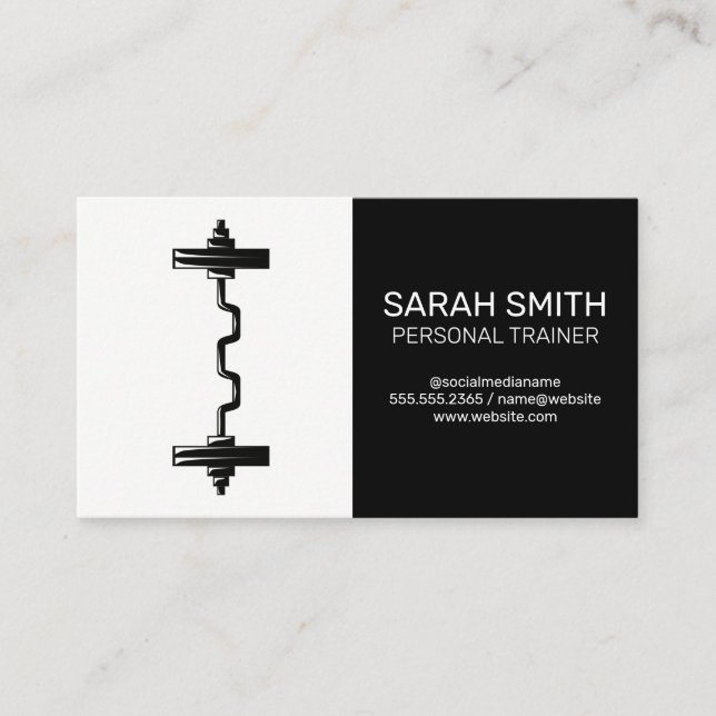 Carte De Visite Formateur personnel | Barbell (Devant)