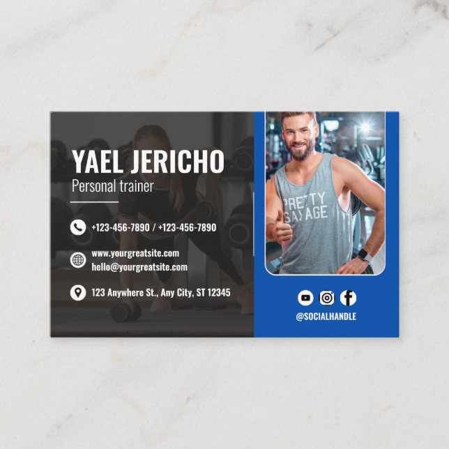 Carte De Visite Formateur personnel élégant et moderne avec photo (Devant)