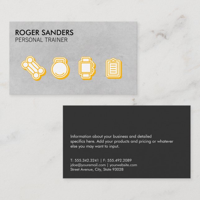 Carte De Visite Formateur personnel | Outils d'équipement de forma (Devant / Derrière)