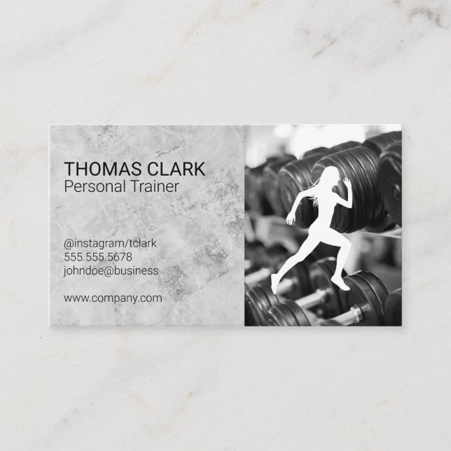 Carte De Visite Formateur personnel | Poids | Coureur (Devant)