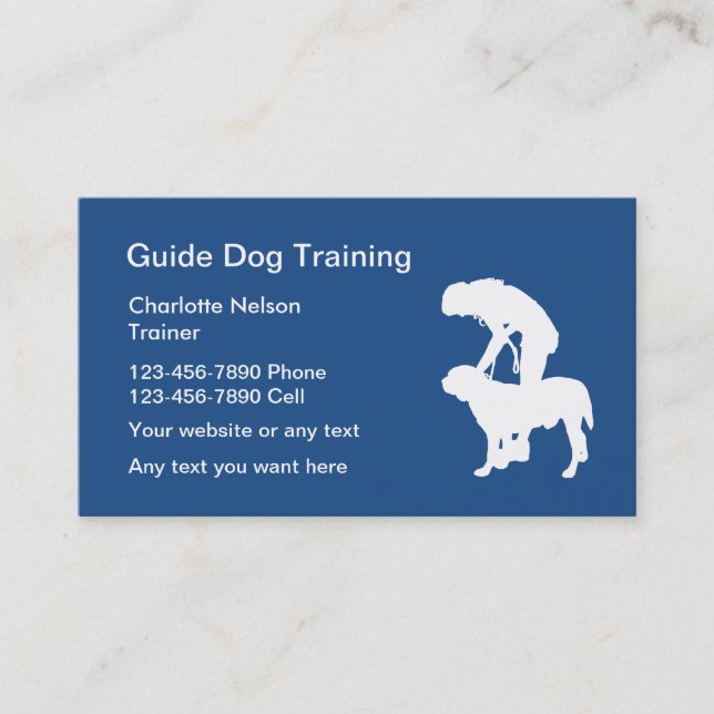 Carte De Visite Formation de chien de guide (Devant)