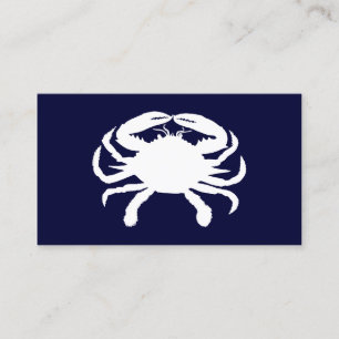 Carte De Visite Forme de crabe bleu et blanc