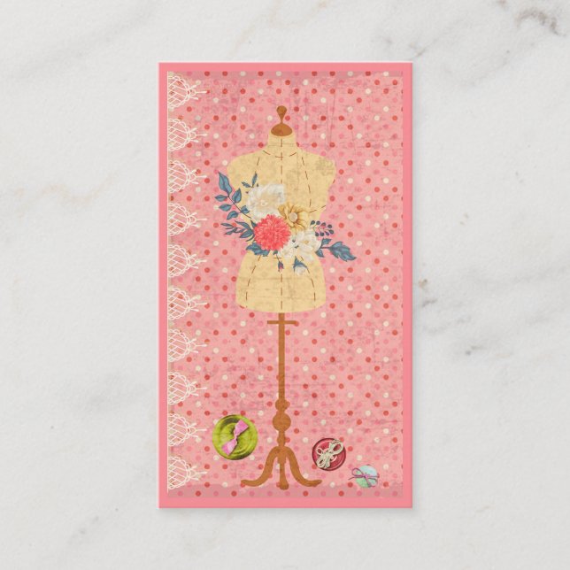 Carte De Visite Forme de robe pour couturier Seamstress (Devant)