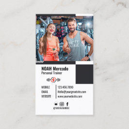 Carte De Visite Forme moderne de formateur personnel avec photo