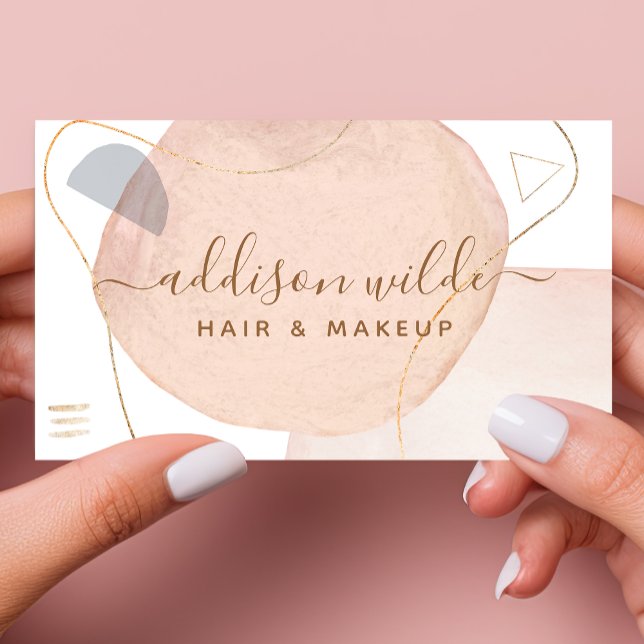 Carte De Visite Formes Abstraites d'aquarelle rose pâle (Créateur téléchargé)