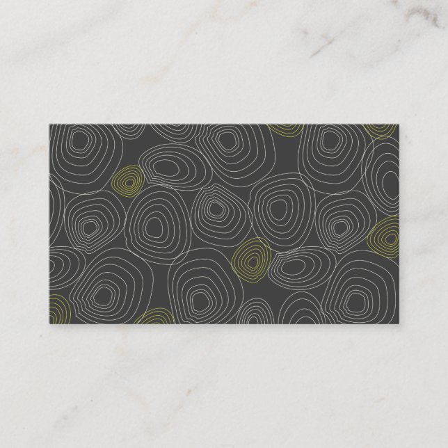 Carte De Visite Formes circulaires organiques Motif en gris/blanc (Devant)