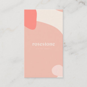 Carte De Visite Formes de corail rouge rose pastel Abstrait