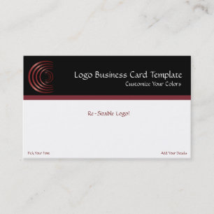 Carte De Visite Formes de lune de croissant métallique Logo rouge