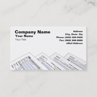 Carte De Visite Formes d'impôt sur l'arrière - plan blanc