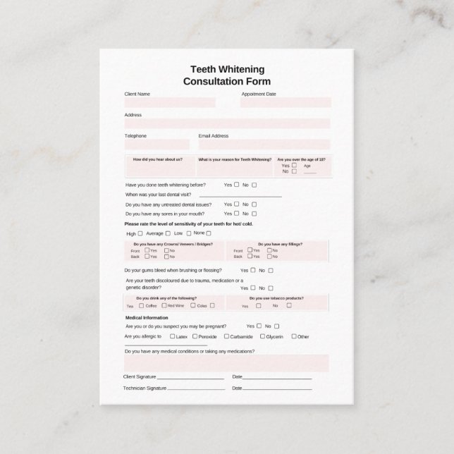 Carte De Visite Formulaire de consultation sur le blanchiment des  (Devant)