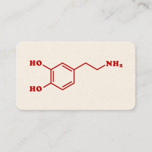 Carte De Visite Formule chimique moléculaire de dopamine