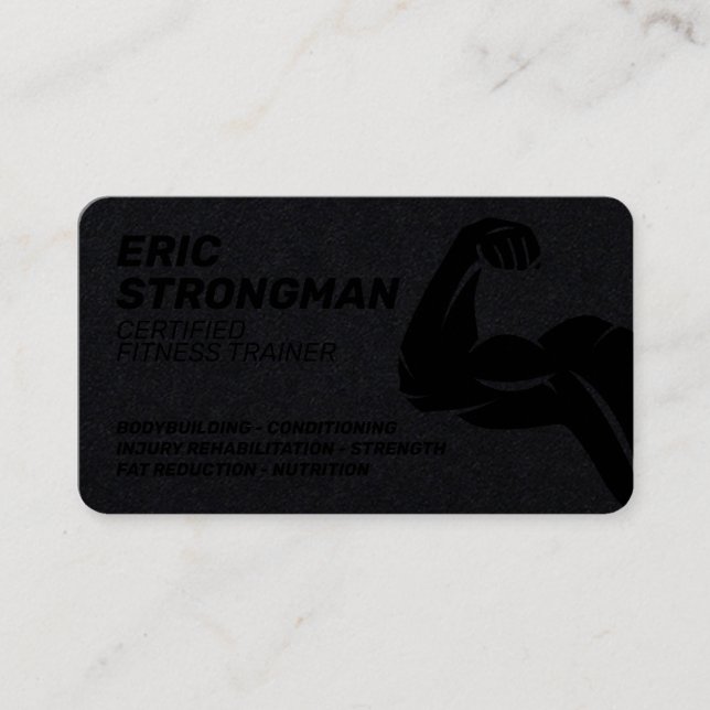 Carte De Visite Forte dresseur masculin de style sombre (Devant)