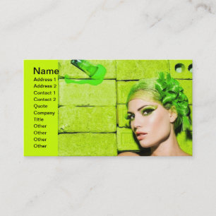 Carte De Visite fou_couleurs_1 Mode verte Style de beauté du mod