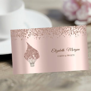 Carte De Visite Fouet élégant moderne rose gold diamants paillette