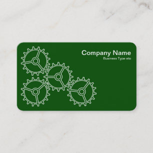Carte De Visite Four Gears II - Blanc sur Vert foncé - Gris Retour
