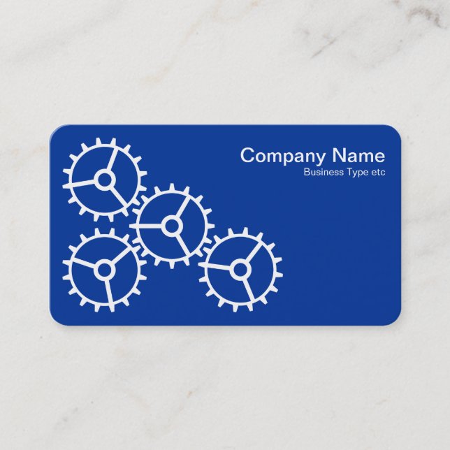 Carte De Visite Four Gears III - Blanc sur bleu marine - Gris Reto (Devant)