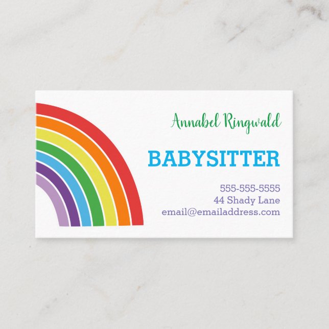 Carte De Visite Fournisseur de Childcare de babysitter (Devant)