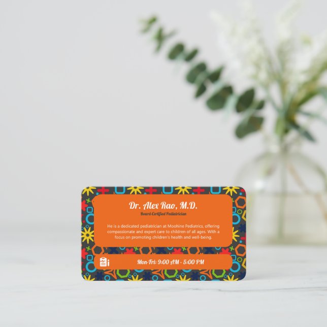 Carte De Visite Fournisseur professionnel de soins de santé (pédia (Debout devant)