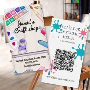 Carte De Visite Fournitures d'art à l'aquarelle Boutique d'artisan