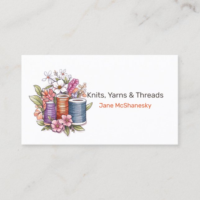 Carte De Visite Fournitures de fils de Tricot et de Crochet (Devant)