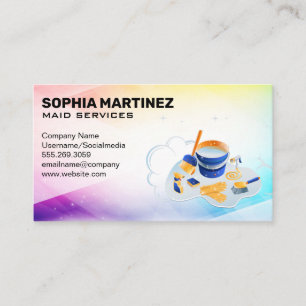 Carte De Visite Fournitures de nettoyage   Services de tenue de ma