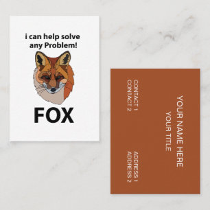 Carte De Visite Fox Je Peux Aider À Résoudre N'Importe Quel Problè