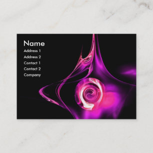 Carte De Visite FRACTAL ROSE 1 noir clair rose violet blanc