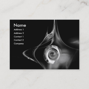 Carte De Visite FRACTAL ROSE 1 noir et blanc clair gris