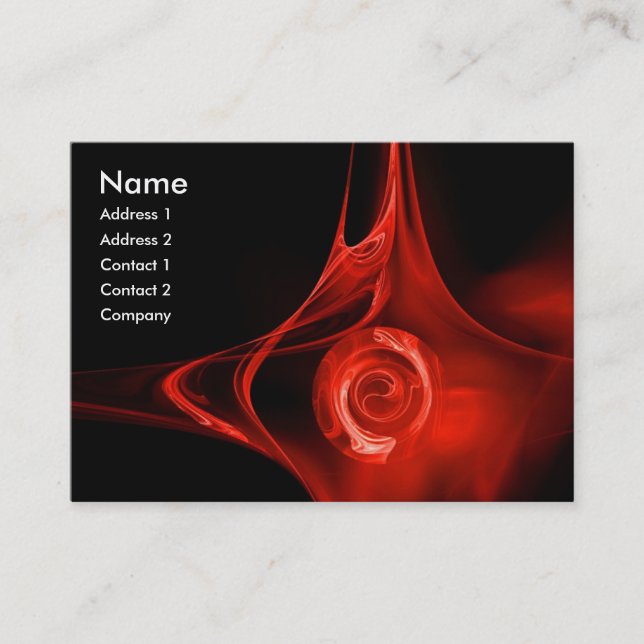 Carte De Visite FRACTAL ROSE 1 rouge vif noir (Devant)