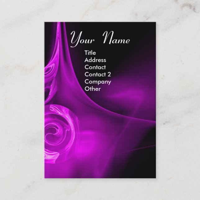 Carte De Visite FRACTAL ROSE 3 clair violet noir (Devant)