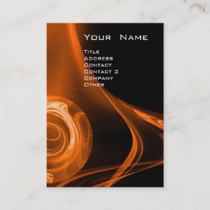 Carte De Visite FRACTAL ROSE 3 jaune vif orange brun noir