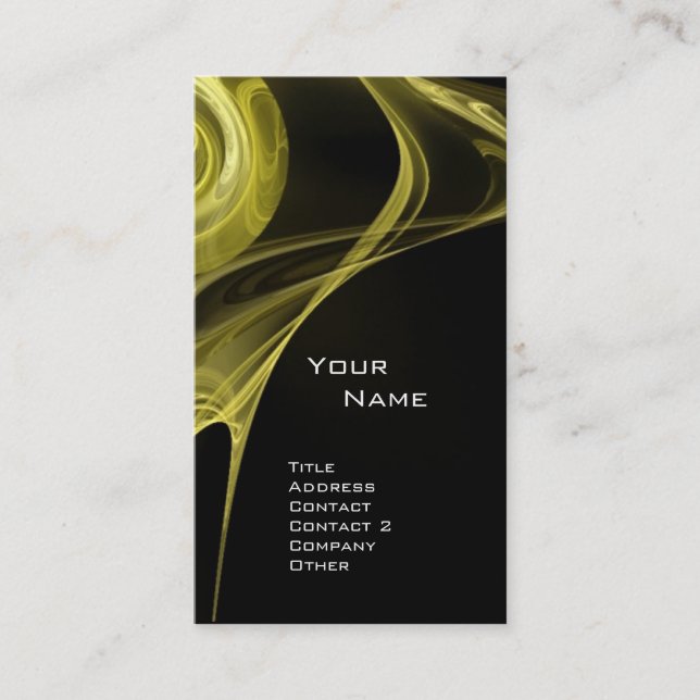 Carte De Visite FRACTAL ROSE 3 molle jaune antique noir (Devant)