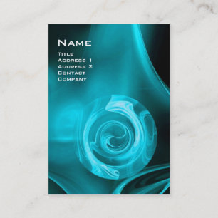 Carte De Visite FRACTAL ROSE 4 MONOGRAS bleu vif pourpre noir