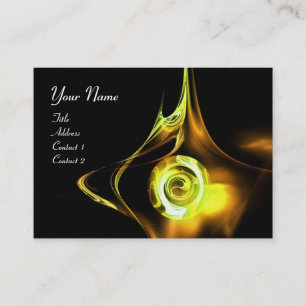 Carte De Visite FRACTAL ROSE ABSTRAIT SWIRLS jaune brun noir