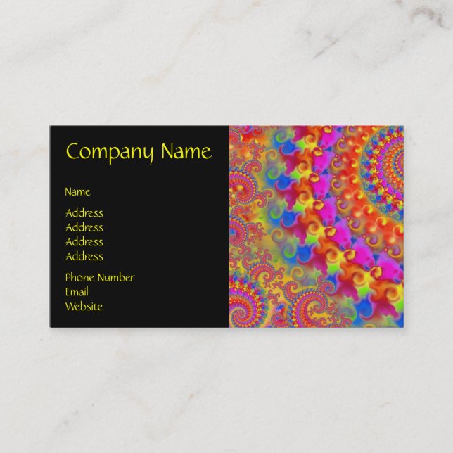 Carte De Visite Fractale folle rose (Devant)