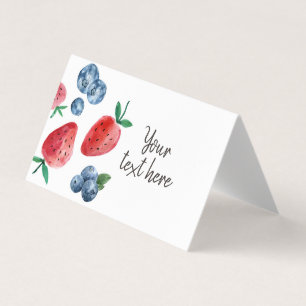 Carte De Visite Fraise Blueberry Étiquette alimentaire Tente Berry
