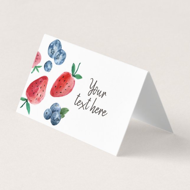 Carte De Visite Fraise Blueberry Étiquette alimentaire Tente Berry (Devant)