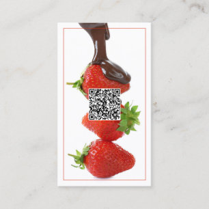 Carte De Visite Fraises de chocolat QR personnalisée