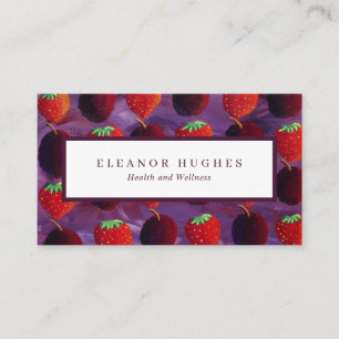 Carte De Visite Fraises de fruits modernes Prunes Professionnel