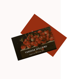 Carte De Visite Fraises sauvages d'art - Nutritionniste