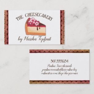 Carte De Visite Framboise cheesecake boulangerie mariage événement