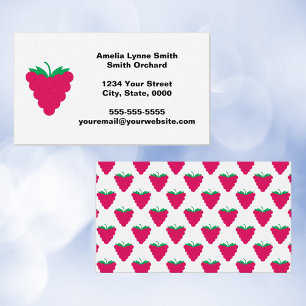 Carte De Visite Framboise Fruit Rose Personnaliser