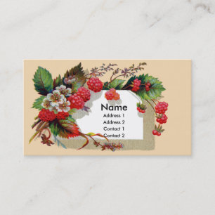Carte De Visite Framboises et fleurs victoriennes