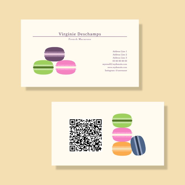 Carte de visite français des Macarons (French Macarons Business Card)