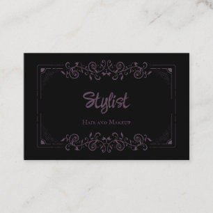 Carte De Visite Français gothique Damask Styliste Eggplant